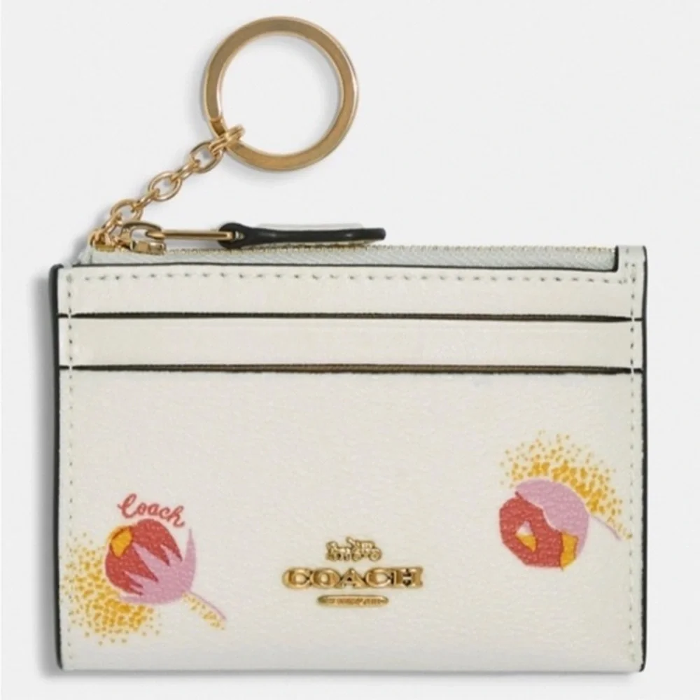 Coach Mini Skinny ID Case Small Wallet With Pop Floral Print